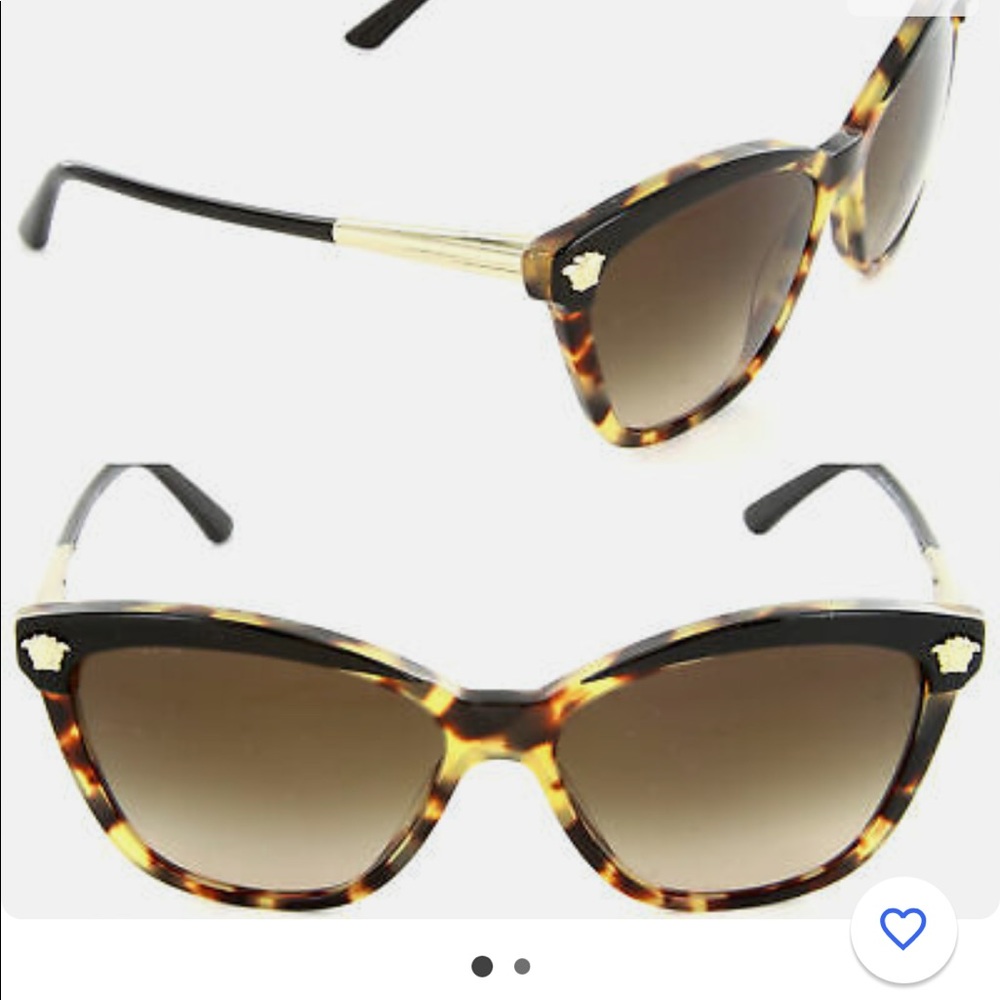 Versace VE4313 Butterfly Sunglasses Black Havana/Brown Gradient Lens NWT